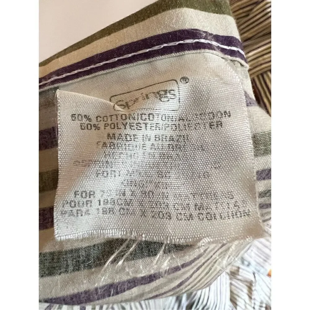 Vintage Jewel Tone King Size Flat Sheet and Pillowcases Moody